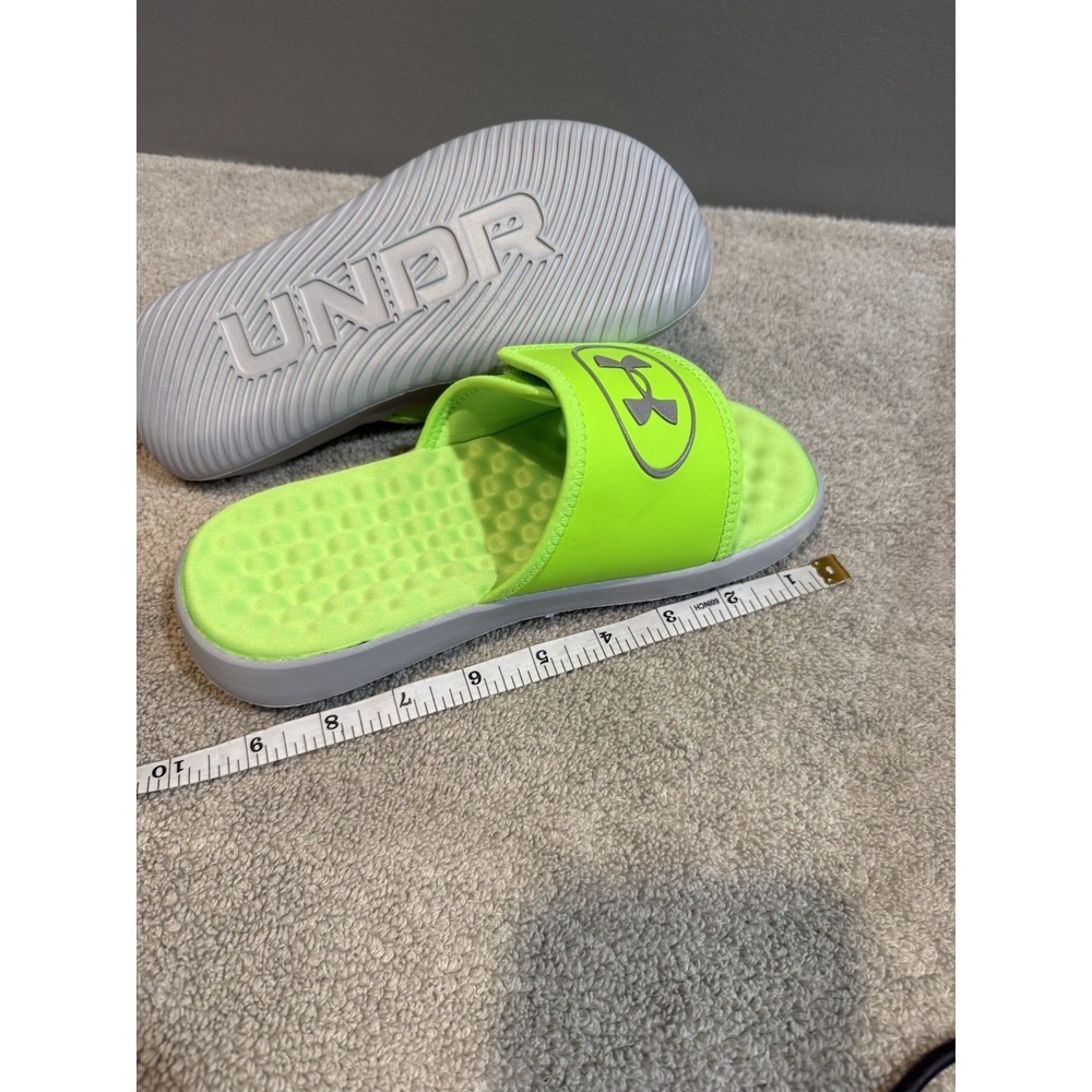 Fluorescent Yellow Youth Size 4Y Under Armour Adjustable Slides (G Ignite Pro8) - Picture 3 of 3